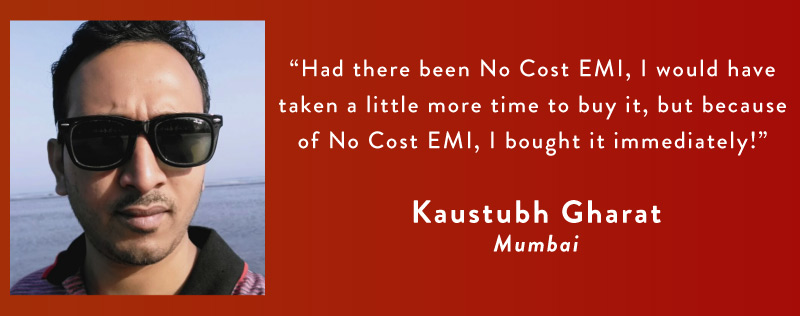 Flipkart No Cost EMI customer Kaustubh Gharat