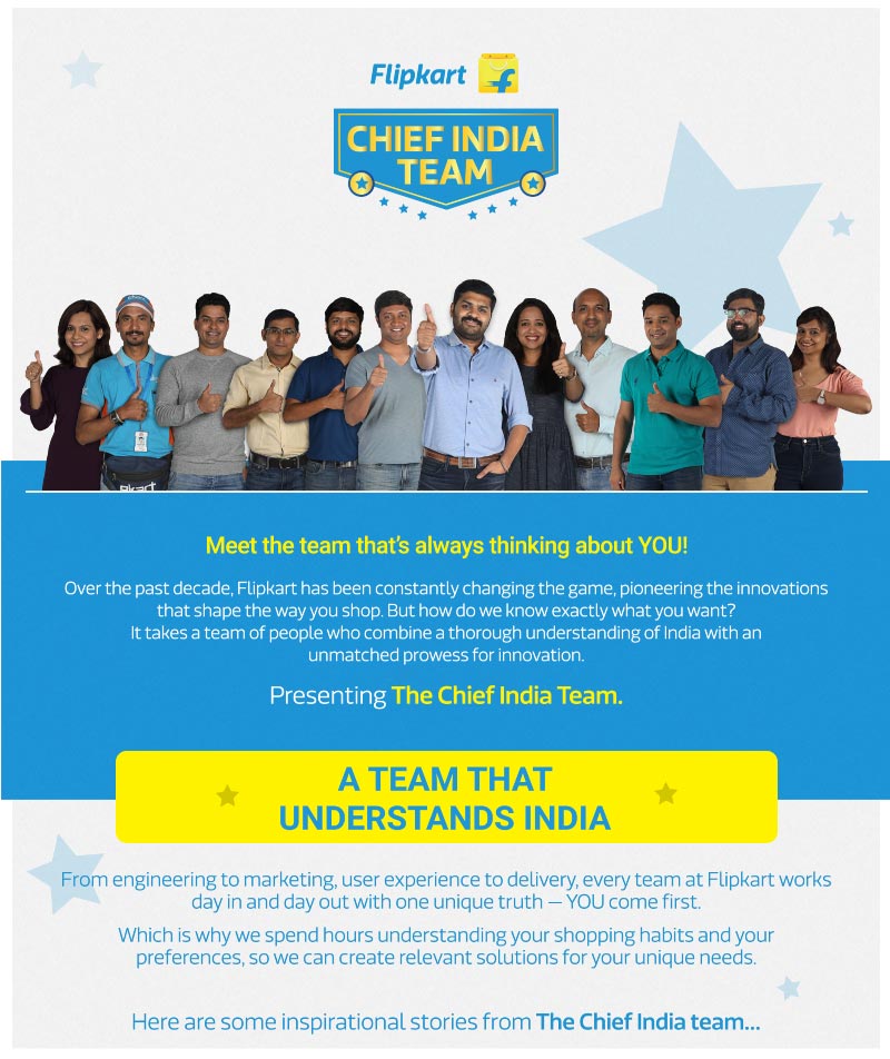 Flipkart Chief India Team - Meet the team that's always thinking about you