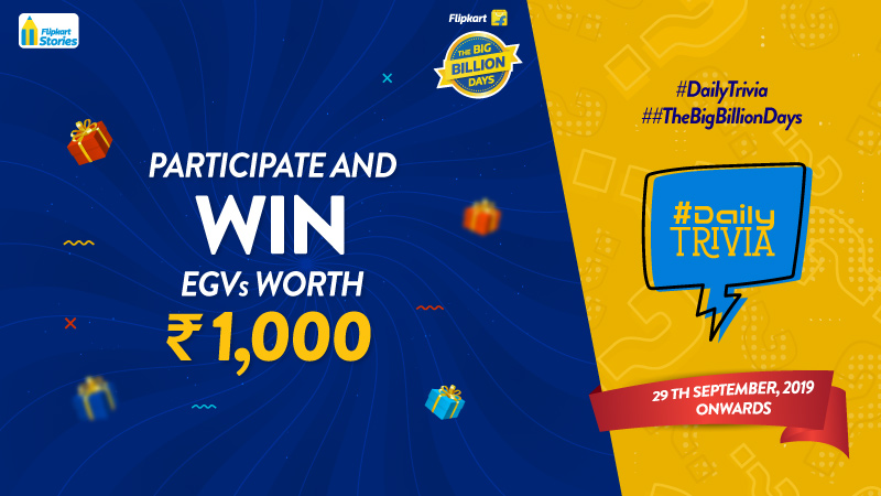 #DailyTrivia: This Big Billion Days sale, quiz your way to exciting prizes!